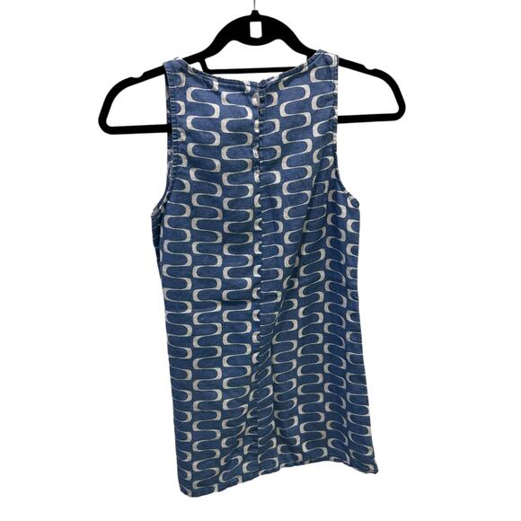 Reformation Blue White Abstract Print Jessi Linen Mini Dress Womens 0 - Picture 6 of 6
